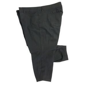 Torrid Womens Size 26R Pants Black Elastic Waist Flat Zipper Front Capri